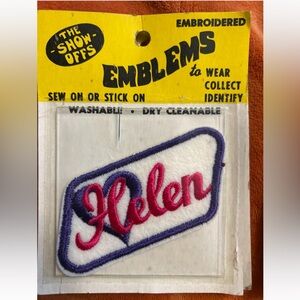 Emblems Patch 'The Show Offs' vintage 70s name Helen